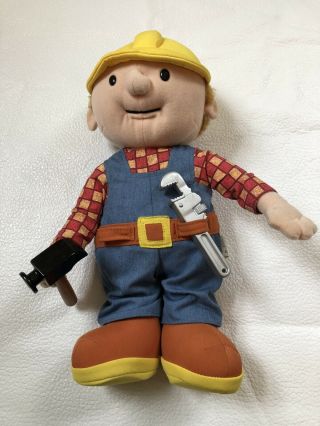 Bob The Builder Talking 12” Stuffed Doll 2001 Hasbro Hammer Wrench Playskool