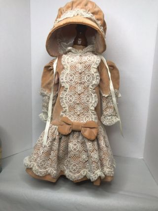Antique Like Doll Dress And Bonnet For German Doll