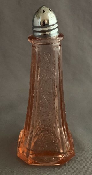 Vintage Hocking Glass Mayfair Open Rose Pink Shaker