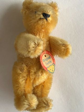 Vintage Teddy Steiff Mohair Teddy Bear With Paper Label