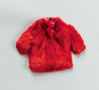 Vintage Skipper Doll Outfit Sears Young Ideas 1513 Red Plush Coat