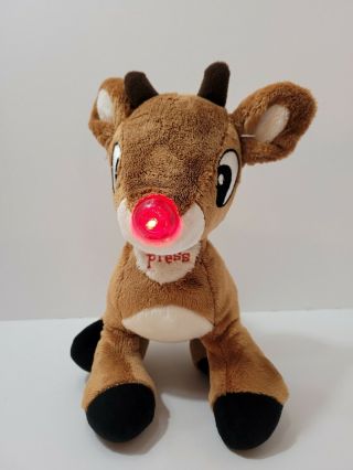Plush 9 " Light Up Music Rudolph The Red - Nosed Reindeer Dan Dee