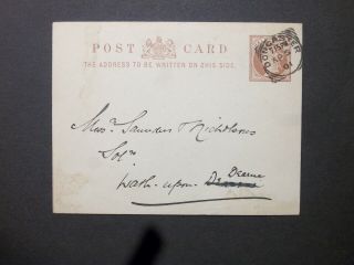 Gb Yorkshire Stationery 1901 Qv 1/2d Brown Postcard Doncaster Squared Circle Pmk
