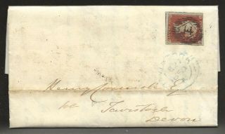Great Britain - Penny Red (scott 3) 4 - Margins - 1850 Cover W/ Letter