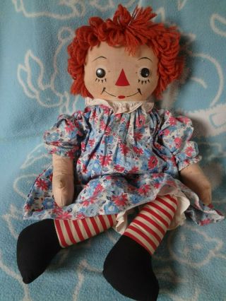 40’s 22 " Georgene Raggedy Ann Doll In Outfit