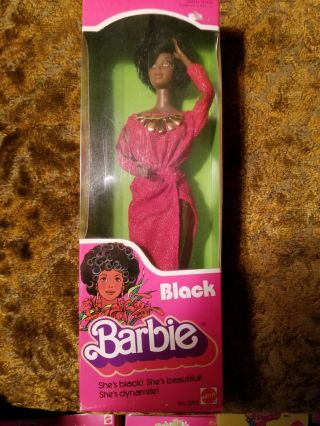 Vintage First Black Barbie,  1979,  1293,  Afro,  Red Sparkle Dress