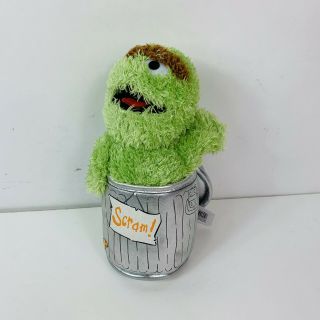 Sesame Street Live Plush Oscar The Grouch Stuffed Animal “scram” Trash Can