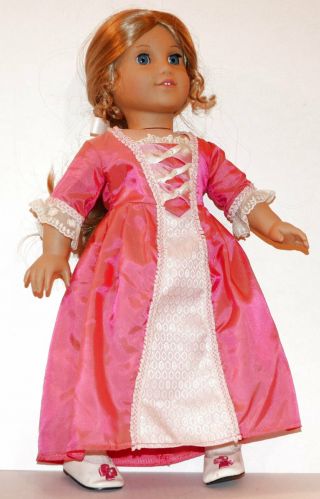 American Girl Doll 18 " Elizabeth Doll With Pink Outfit Retired