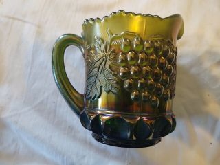 Vtg Northwood Carnival Glass Creamer,  Grape And Cable Design In Amethyst