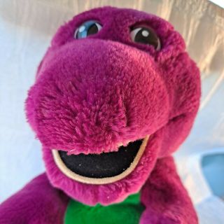 Barney Plush Stuffed Animal Purple Dinosaur Lyons Group 12 " Open Mouth Vintage
