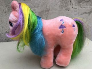 Hasbro Softies My Little Pony Pink Umbrella Toy Plush Vintage Retro 80s Rainbow