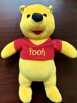 Vintage Disney Winnie The Pooh Bear,  11” Plush By Mattel Arcotoys