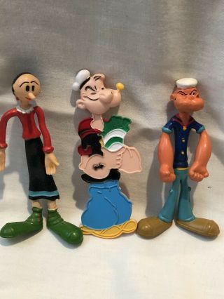 Popeye & Olive Oyl Bendy Figures & Popeye Bookmark Vintage
