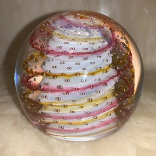 Caithness Art Glass Paperweight.  Spin Off.  Made In Scotland.  3 - 3 1/4 "