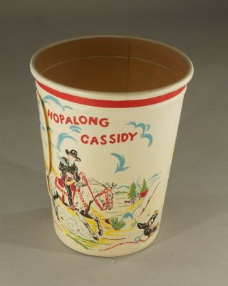 Circa.  1950 Hopalong Cassidy Cardboard Drinking Cup 3 3/4 "