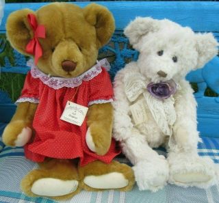 Vtg Teddy Bear Girl Butterscotch Red Doll Dress Artist Orig Critters Pat Carless
