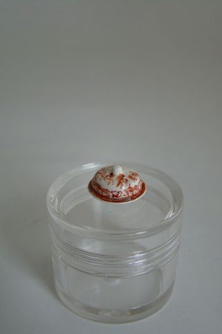 Vintage Artisan Signed Jean Yingling Miniature Porcelain Covered Dish 1980s