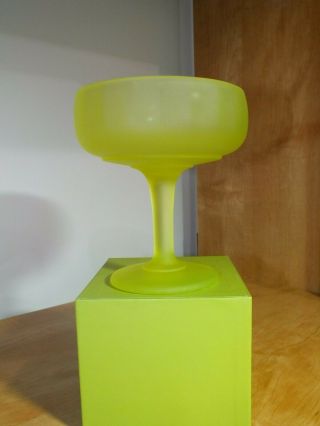 Vintage Vaseline Glass On Pedestal Candy Dish 6”