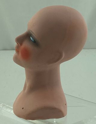 Antique Germany Paper Mache Side Eye Flapper Lady Head for Hat Stand or Bed Doll 2