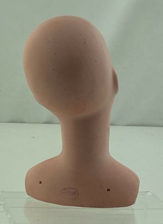 Antique Germany Paper Mache Side Eye Flapper Lady Head for Hat Stand or Bed Doll 3