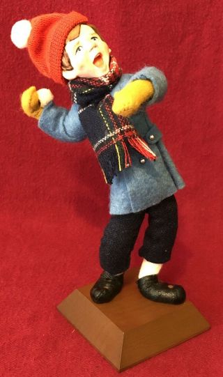 Vintage 8 " Simpich Character Doll Caroller Series Boy Throwing Snowball