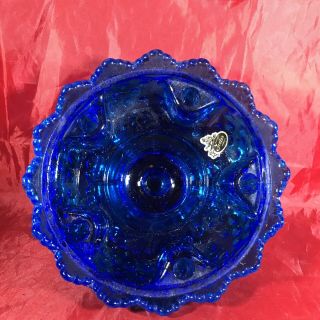 Fenton Colonial Blue Hobnail Fairy Lamp Candle Holder 3