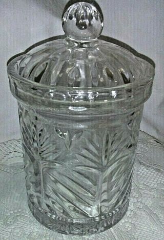 Fifth Avenue Portico 71/2 " Clear Crystal Covered Candy Cookie Jar - Open Box