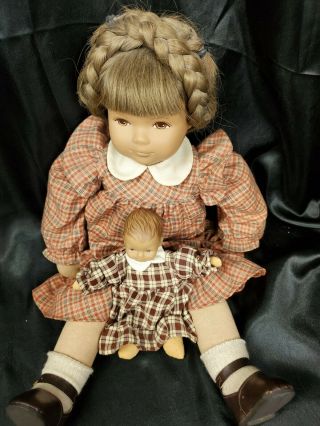 1980’s Switzerland Heidi Ott Artist Doll Lucie With Matching Baby Carmel Skin