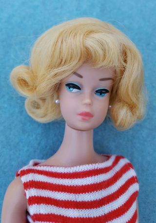 Vintage Barbie American Girl Side Part Blonde Wig In 2