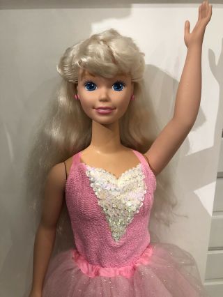Vintage 1992 My Size Barbie Doll 38” Ballerina