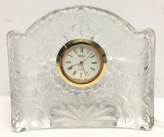 Mikasa Clock Maple Frost Glass Desk Table Qq060/680 4 " X 3.  75” Made In Japan