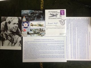 Raf Cover - Battle Of Britain,  Signed Ww2 Pilot,  Air Vice Marshal Desmond Hughes