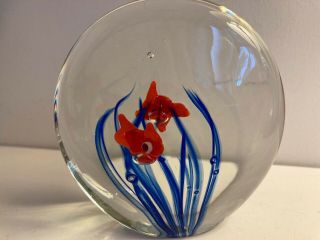 Art Glass Small Fish Bowl Murano? Paperweight