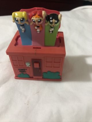 Very Rare 2001 Powerpuff Girls Figures In Pokey Oaks House Pop Up Toy