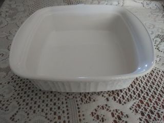 Corning Ware French White 2 Qt.  Casserole Dish 8 " X 8 " X 2 " Square Baking Dish