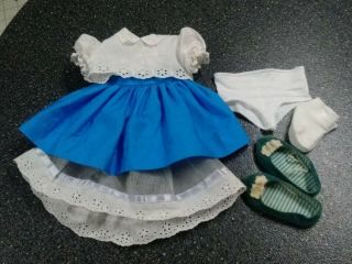 Vintage Chatty Cathy Doll Blue Party Dress Complete Outfit,  Very Good Pre - Owned