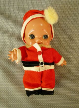 Rare Vintage Rienta Christmas Santa Celluloid Kewpie Doll 8 " Tall Japan