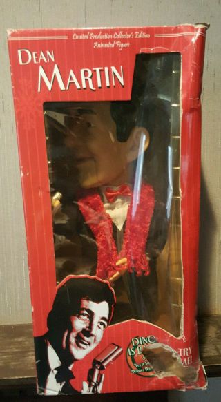 Gemmy Dean Martin Animated Singing Figure Pop Culture 18 " Box Red Scarf Bow Tie