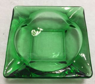 Vintage Anchor Hocking Ashtray 4.  5 " X 4.  5 Inches Green 1950’s