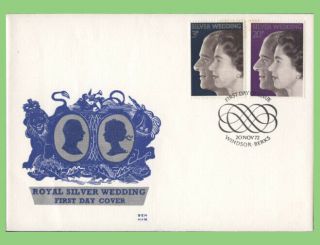 G.  B.  1972 Silver Wedding Set On Engraved Benham First Day Cover,  Windsor
