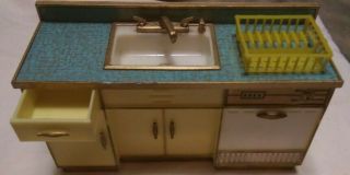 Vintage Ideal Petite Princess Patti Dollhouse Miniature Kitchen Sink Cabinet