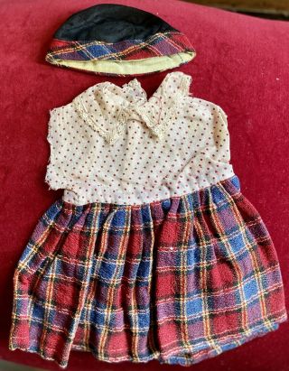 Antique Cotton Outfit.  Rare Scottish Outfit For Famlee Doll