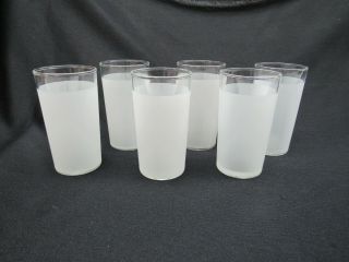 Libbey Frosted Glass Tumblers Set Of 6 Mid Century Barware 8 Oz