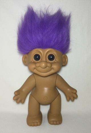 Vintage 90s 17” Giant Large Russ Troll Doll Purple Hair No Clothes