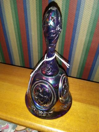 Vintage Fenton Purple Opalescent Iridescent Carnival Glass Bell,