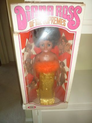 Rare Vintage 1969 Diana Ross Of The Supremes Doll By Ideal Disco Dress W/ Box