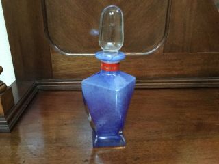 Vintage Hand Blown Lavorazione Arte Murano Made in Italy Blue Perfume Bottle 2