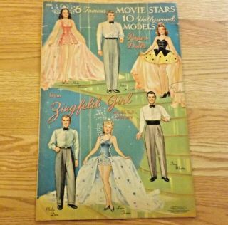 1941 Merrill 6 Famous Movie Stars / Ziegfield Girl Uncut Paper Dolls