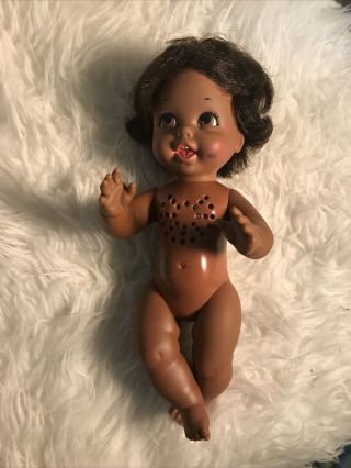 Very Rare Htf Vintage 1967 Mattel African American Baby Small Talk With Bow.