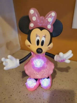 Disney Minnie Mouse Bloomin Bows Plastic 10 " Light Up Singing Doll